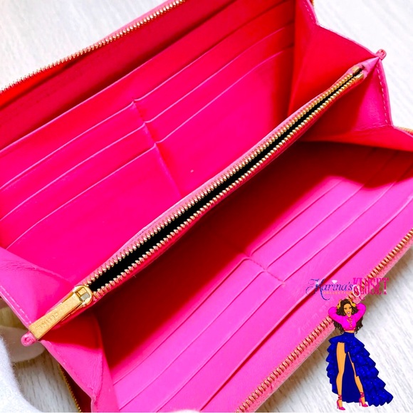 🎀 Celine Long Bicolor Zip Around Wallet, Continental Wallet, Pink Wallet 🎀 - Picture 4 of 9